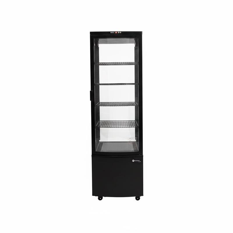 [DF-280LB] Heladera Vertical ITALY Plas. 4 caras Vidriadas 280 Lts - 4 Est. Negra (556x526x1913)